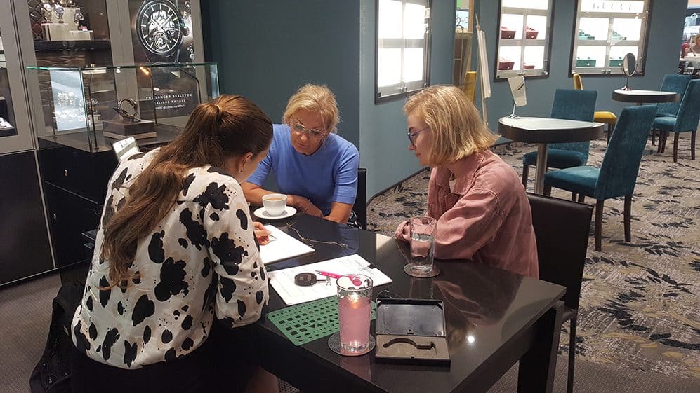 Jewellery design day is sparkling success! - cropped Designer Verity Pritchett with Sherry and Daisy Webb from Lytham St Annes